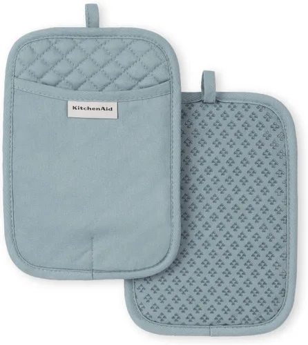 Miniatura 8 de KitchenAid Juego de 2 soportes para ollas asteroides, cielo aguamarina, 7 x 10 pulgadas