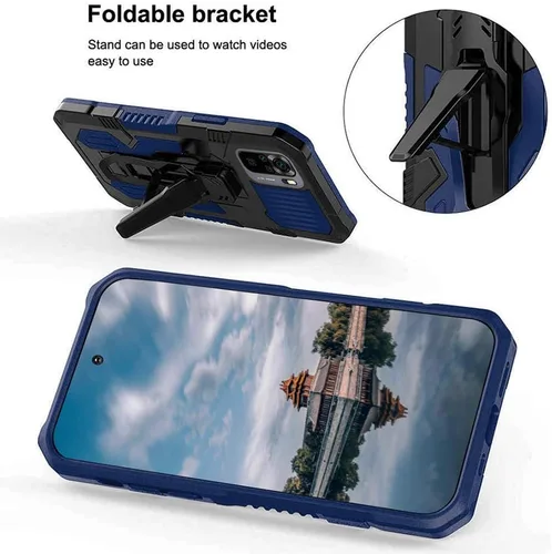 Miniatura 4 de Funda para Xiaomi Redmi Note 10 4G, paquete de 2 protectores de pantalla de vidrio templado y funda híbrida resistente de doble capa para teléfono