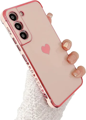Miniatura 44 de phylla Funda de teléfono compatible con Samsung Galaxy A12 de 6.5 pulgadas, lindo corazón chapado en oro, elegante funda de lujo para mujer