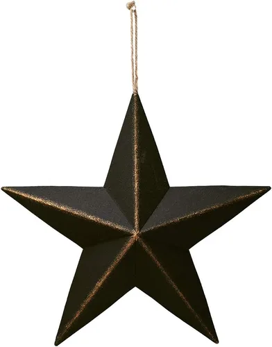 Decoración de pared de metal de granero con estrellas patrióticas en 3D, decoración americana del 4 de julio (negro)