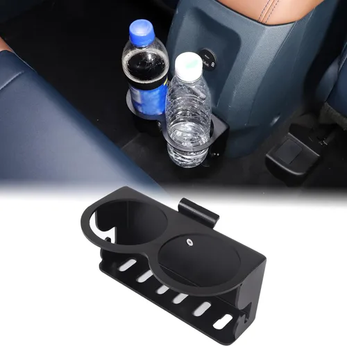 Organizador expansor de portavasos trasero para automóvil compatible con Ford Maverick 2022-2024 Auto de aluminio para asiento trasero de doble