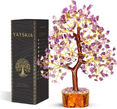 Miniatura 15 de YATSKIA - Árbol de cristal turquesa Feng Shui, alambre, bonsái Buhha, estatua reiki, Chakra curativo energía positiva, buena suerte dinero regalos