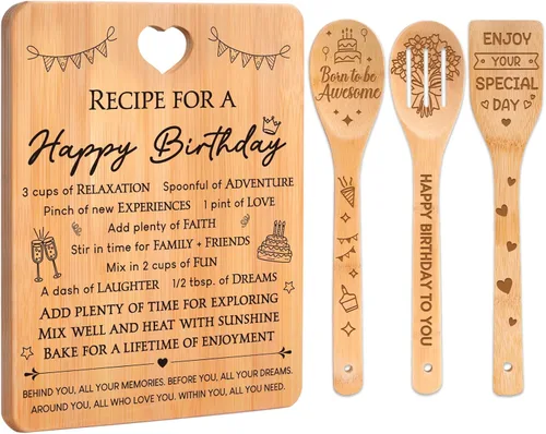 Miniatura 36 de Regalos de cumpleaños número 30 para mujeres – Regalos de cumpleaños número 30 para hombres, tabla de cortar, hecha de bambú grabada "Year 1995 News