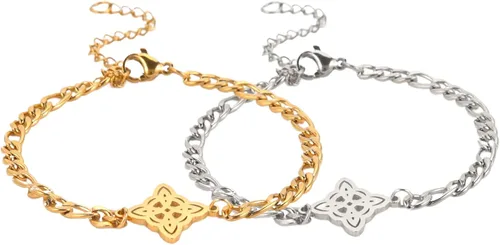 Miniatura 14 de Pulsera de nudo de bruja, nudo celta, símbolo de Wicca pagana, nudo mágico, pulsera de joyería de brujería, pulsera de acero inoxidable ajustable