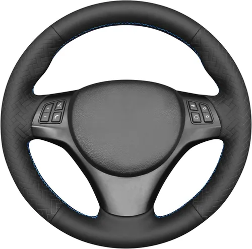Miniatura 12 de MEWANT Funda de volante para BMW E90 M Sport E81 E82 E87 E88 E91 E92 E93 M3 E90 E92 de gamuza negra