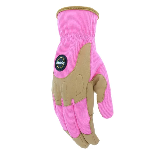 Miniatura 3 de Miracle-Gro MG86203/WSM - Guantes de cuero sintético para la palma – S-M, guantes de espalda de elastano de alta destreza para mujer con cierre