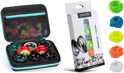 MAGICYOYO Yoyo - Juego de 25 cuerdas, 100 % poliéster, para Yoyo profesionales y no sensibles, con bolsa de almacenamiento Yoyo Ball con bolsa de