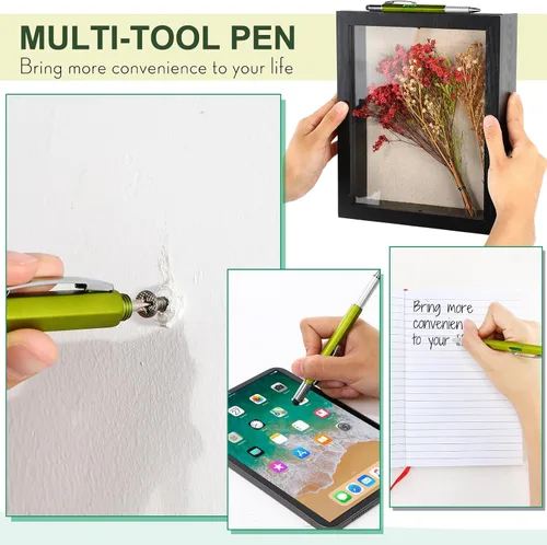 Miniatura 6 de Cuaderno impermeable de 24 piezas con juego de bolígrafos multiherramienta que incluye 3 x 5 bloc de notas de bolsillo en espiral superior y Verde