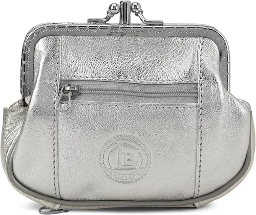 Miniatura 13 de Leatherboss - Cartera de piel auténtica con doble marco y bolsillo con cremallera
