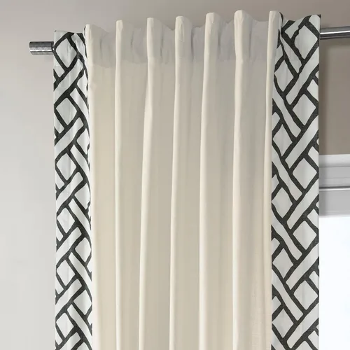 Miniatura 6 de HPD Half Price Drapes Cortinas de algodón sólido con bordes para dormitorio y sala de estar, 50 x 84, DTCC-SB220607-84 (1 panel) Garden Path Negro