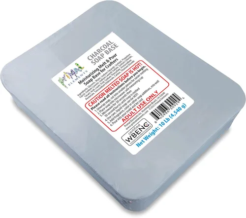 Primal Elements Base de jabón de carbón de bambú activado, base de jabón de glicerina hidratante para derretir y verter para manualidades y hacer