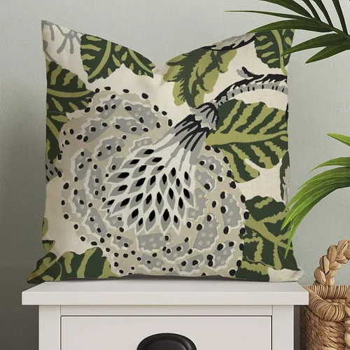 Miniatura 89 de ArogGeld Fundas de Almohada Euro Sham Florales Verde y Blanco Gris Estilo Chinoiserie Funda de Almohada Asiática Funda de Cojín Decorativo 18x18