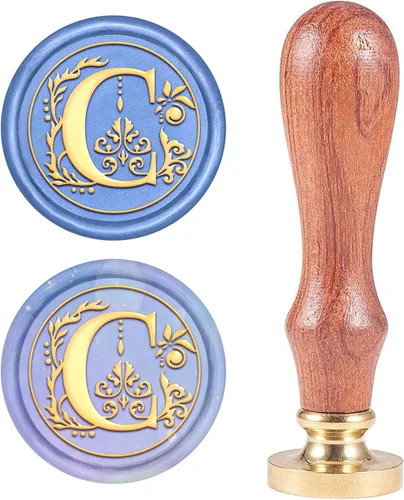 Miniatura 12 de Sello de cera inicial S CRASPIRE, sello de cera de letra alfabética vintage, sello de cera medieval de hojas de olivo clásico de 25 mm, cabeza