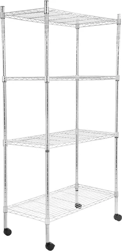 Miniatura 15 de Whitmor Estantes de almacenamiento de 3 niveles, resistentes con ruedas, estante ajustable para armario, capacidad de 400 libras por estante, máximo