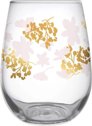 Miniatura 4 de Slant Collections Copa de vino sin tallo, 20 onzas, floral