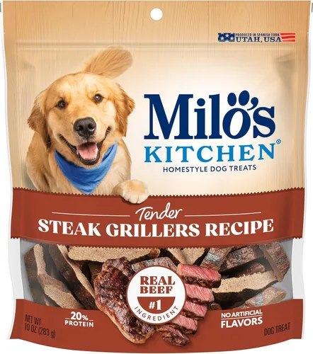Miniatura 11 de Milo's Kitchen Homestyle - Golosinas para perros, rebanadas de salchicha de pollo y manzana, 18 onzas, altas en proteínas, sin sabores artificiales