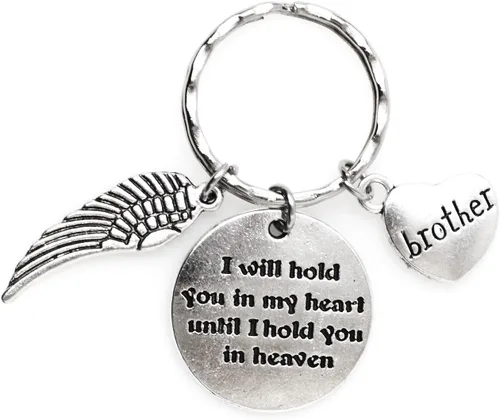 Miniatura 13 de Llavero con texto en inglés "I Will Hold You in My Heart Until I Hold You in Heaven Angel Wing Family Charm Veterans Luurn Grief Sympathy