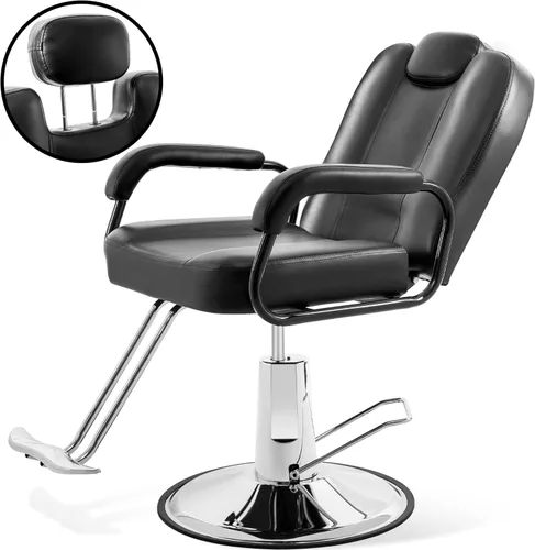 Miniatura 9 de Merax Silla de peluquería reclinable hidráulica para peluquería con asiento 20% más ancho y bomba hidráulica resistente, equipo de belleza mejorado