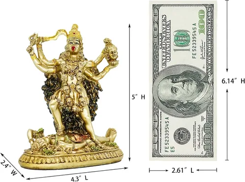 Miniatura 6 de BangBangDa Escultura de estatua de la diosa hindú Kali, ídolo antiguo decorativo de dios indio, figura de la diosa india del tiempo y la muerte