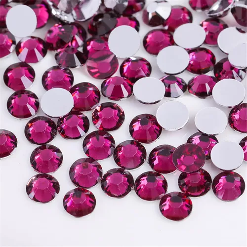 Miniatura 23 de 3000 unidades de diamantes de imitación termoadhesivos SS6 de 2mm con parte posterior plana, gemas de cristal de vidrio transparente redondas