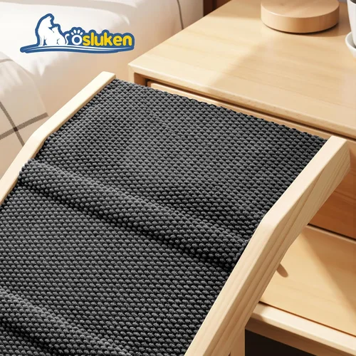 Miniatura 3 de Rampa para perros para cama, rampa plegable L64 W17 para perros pequeños y grandes, rampas para perros para camas altas de automóvil, alta tracción