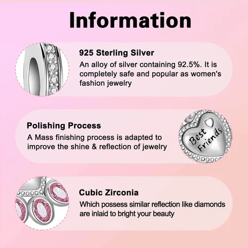 Miniatura 47 de Dije de girasol con diseño de estrella y luna y elefante para pulsera, collar de plata de ley 925, dijes de corazón de amor para mujer, regalo