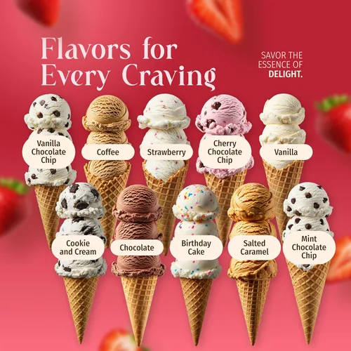 Miniatura 5 de Triple Scoop - Mezcla de helado de fresa prémium para hacer helados. Simple, fácil, delicioso. De mezcla gourmet a máquina en 5 minutos, hace 2