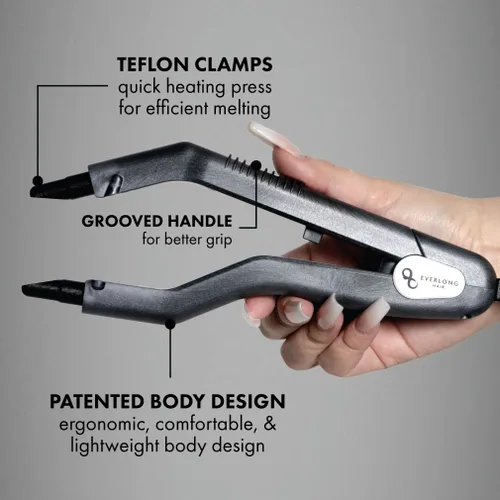 Miniatura 4 de everlong Hair - Herramienta de unión de fusión de cabello patentado de grado profesional, ergonómico, patentado, pegamento de queratina, conector