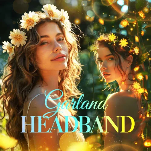 Miniatura 3 de GORTIN Diadema de girasol iluminada con flores de margarita, accesorios para el cabello hippie bohemio para mujer