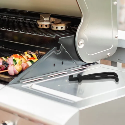 Miniatura 7 de DELSbbq Paquete de 2 elevadores de parrilla de parrilla, elevador de rejilla de cocción de hierro fundido, herramienta universal para la mayoría