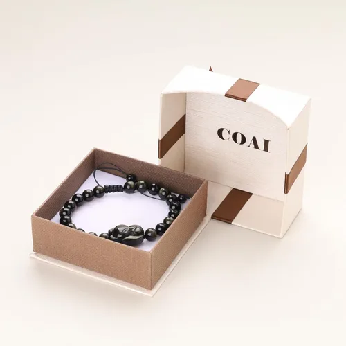Miniatura 5 de COAI Pulsera de zorro de piedra de obsidiana dorada para hombre y mujer