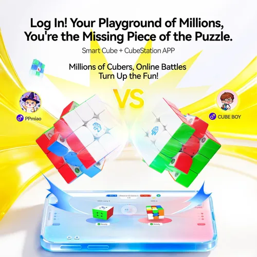 Miniatura 3 de GAN i Carry 4, cubo de velocidad Bluetooth inteligente 3x3 magnético conectado electrónico Speedcube para niños adultos temporizador seguimiento
