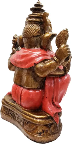 Miniatura 4 de Ganesha - Cabeza de elefante y cuerpo humano que elimina obstáculos del camino de uno, decoración de dormitorio, oficina en casa, estatua Rojo