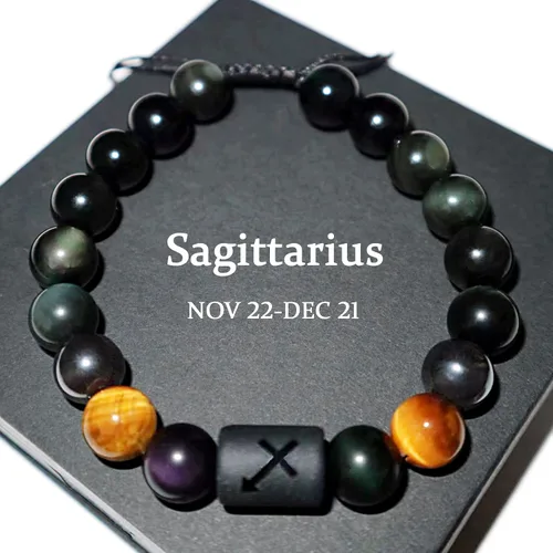 Miniatura 10 de Pulseras de la amistad, pulsera de obsidiana negra arcoíris para mujeres y hombres, 0.394 pulgadas (0.394 in), ojo de tigre, hematita y cristal