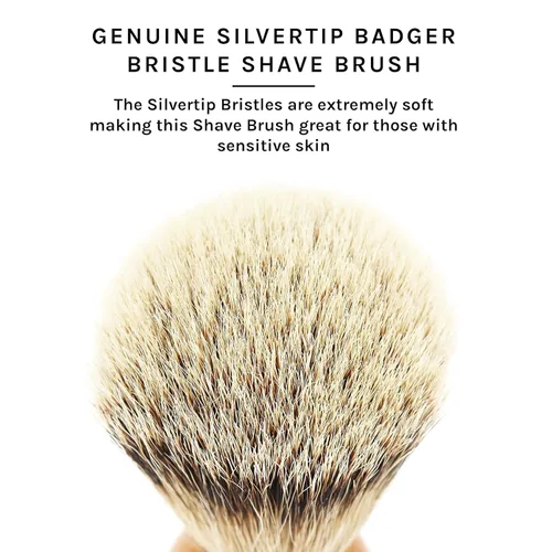 Miniatura 4 de Parker - Brocha de afeitar 100% Silvertip Badger – Mango de madera de olivo, nudo largo de 0.866 in con soporte de resina – Cerdas supersuaves