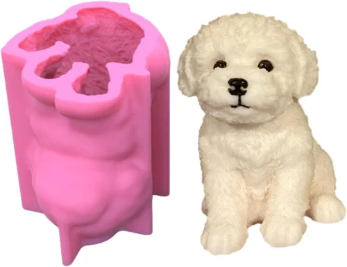 Molde de silicona para perros, lindo molde de resina epoxi para hacer velas, simulación de resina para cachorros, para decoración del hogar, moldes