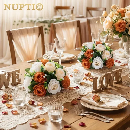 Miniatura 82 de NUPTIO Centros de mesa de flores para mesas de boda: arreglo de bolas de flores artificiales rosa y blanco para bodas, fiestas, 2 piezas de rosas