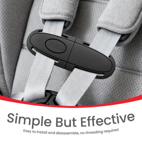 Miniatura 3 de Clip universal para arnés de pecho de asiento de automóvil para niños, ajustador de cinturón de seguridad para niños y protector de hebilla Negro