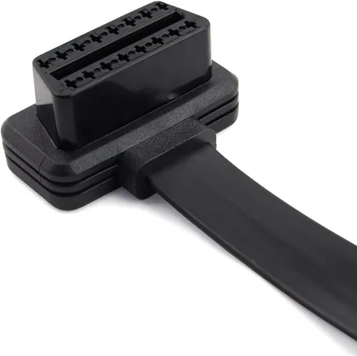 Miniatura 4 de Cable divisor OBD2 de 20 pulgadas/19.7 in, OBD-II, 16 pines, hembra a macho/hembra, conector de extensión de cable plano, cable de diagnóstico