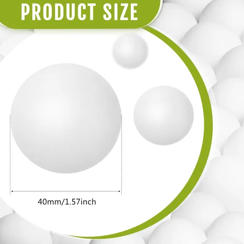 Miniatura 2 de Hanaive 100 unidades pelotas de tenis de mesa multicolor de 40 mm, pelotas de plástico a granel lavables, juego pequeño para juegos de piscina