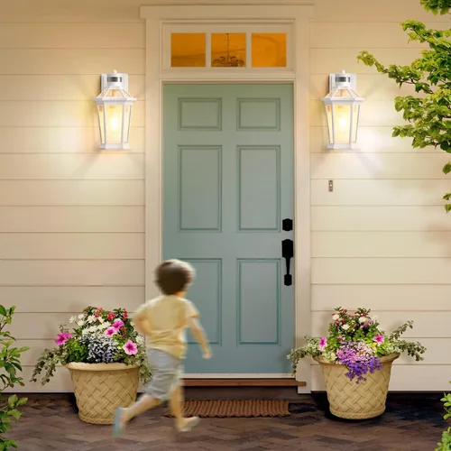 Miniatura 7 de VIANIS Luces exteriores grandes con sensor de movimiento negro, rango de detección ajustable, accesorios de iluminación exterior de aluminio