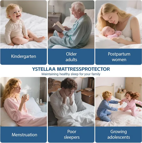 Miniatura 8 de Protector de colchón tamaño individual, protector de colchón impermeable ajustable hasta 16 pulgadas de profundidad, funda de colchón suave