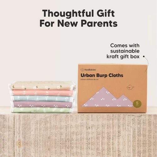 Miniatura 9 de Paños orgánicos para eructos para bebés niños y niñas, paquete de 5 paños de algodón súper absorbentes para bebés, trapos suaves y afelpados