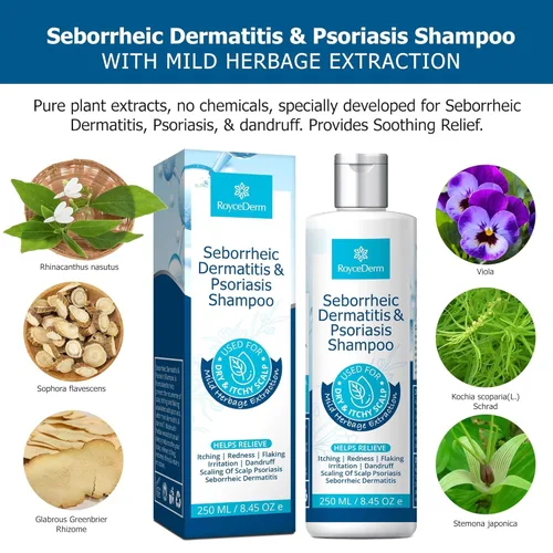 Miniatura 3 de Roycederm Champú para la psoriasis, champú para dermatitis seborreica, champú para foliculitis, champú para la caspa, tratamiento de la psoriasis