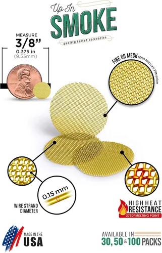 Miniatura 3 de Fabricado en los Estados Unidos: filtros de malla de latón de 50 3/8 pulgadas (.375 pulgadas)