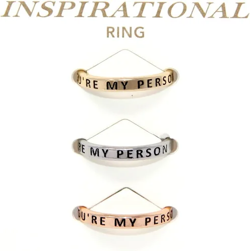 Miniatura 7 de Inspirational - Juego de anillos grabados, con mensaje positivo, delgados y ajustables, (3 en 1, 28 frases diferentes)