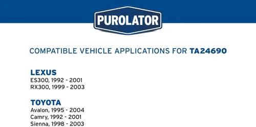 Miniatura 4 de Purolator TA24690 PurolatorTECH Filtro de Aire Compatible con Toyota Camry 1992-2001, Avalon 1995-2004, Sienna 1998-2003, Lexus RX300 1999-2003