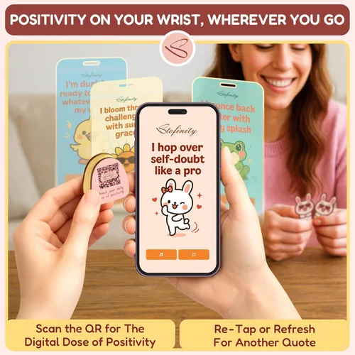 Miniatura 5 de Stofinity Regalos de Conejo de Apoyo Emocional Para Mujeres - Tarjetas de Afirmaciones Diarias Para Mujeres, Afirmaciones Positivas Regalos Para