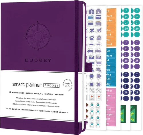 Miniatura 10 de Agenda de presupuesto Smart Planner – Agenda financiera tamaño A5 – Planificador de presupuesto sin fecha 2024-2025 y organizador mensual