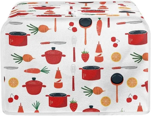 Miniatura 40 de chaqlin Cubierta para tostadora con estampado de chocolate, 2 rebanadas, resistente a las manchas, cubierta para horno de pan de diseño divertido